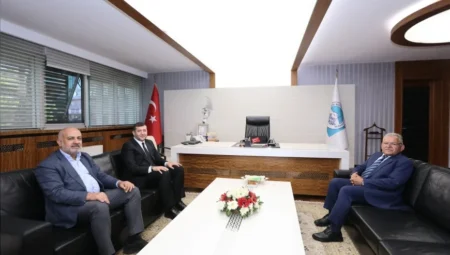 Başkan Büyükkılıç, Milletvekili Ersoy ve iş insanı Çamlı’yı ağırladı